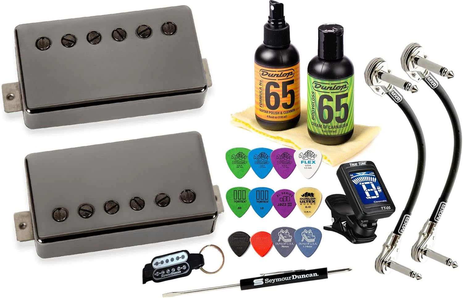 Seymour Duncan Slash 2.0 Electric Guitar Humbucker Pickup Set with Tonebird Care,Picks,Tuner,Tool Bundle Hotter APH-2 11104-20 (Black-Nickel Cover)
