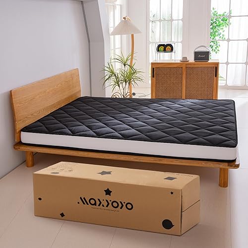 Miniatura 5 de MAXYOYO Colchón de futón extra grueso de 6 pulgadas, tamaño individual, con patrón de diamante, almohadilla de tatami, colchón japonés para adultos,