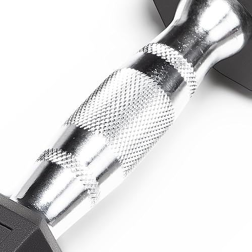 Miniatura 6 de Marcy Classic Rubber Hex Dumbbell with Knurled Grip for Strength Training and Bodybuilding, 5lb - 50lb Single Dumbbell for Exercise & Fitness, Sold