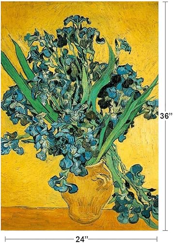 Miniatura 4 de Vincent Van Gogh - Póster de florero con lirios de 1880 con flores contra un fondo amarillo, pintura impresionista, póster genial para pared, 24 x
