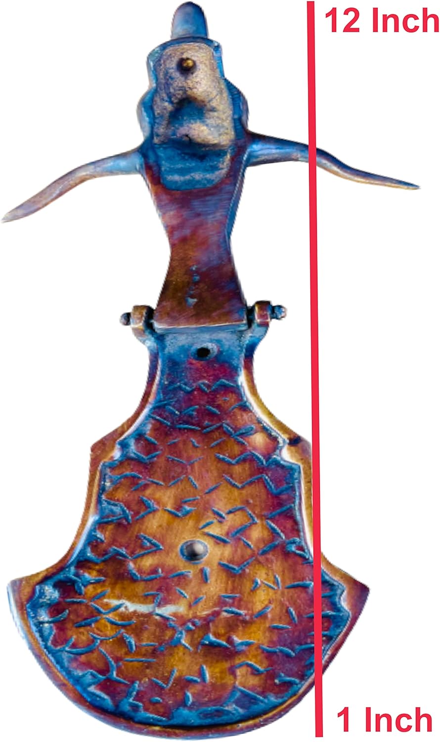 Texas Horn Brass Door Knocker Puller Solid Brass - Bronze Finish Texas Long Horn Traditional Door Bell Knocker, Texas Horn Brass Hardware Handmade in Nepal