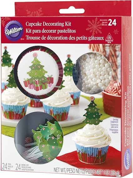 Amazon Co Jp Wilton クリスマスツリー カップケーキデコレーションキット 食品 飲料 お酒