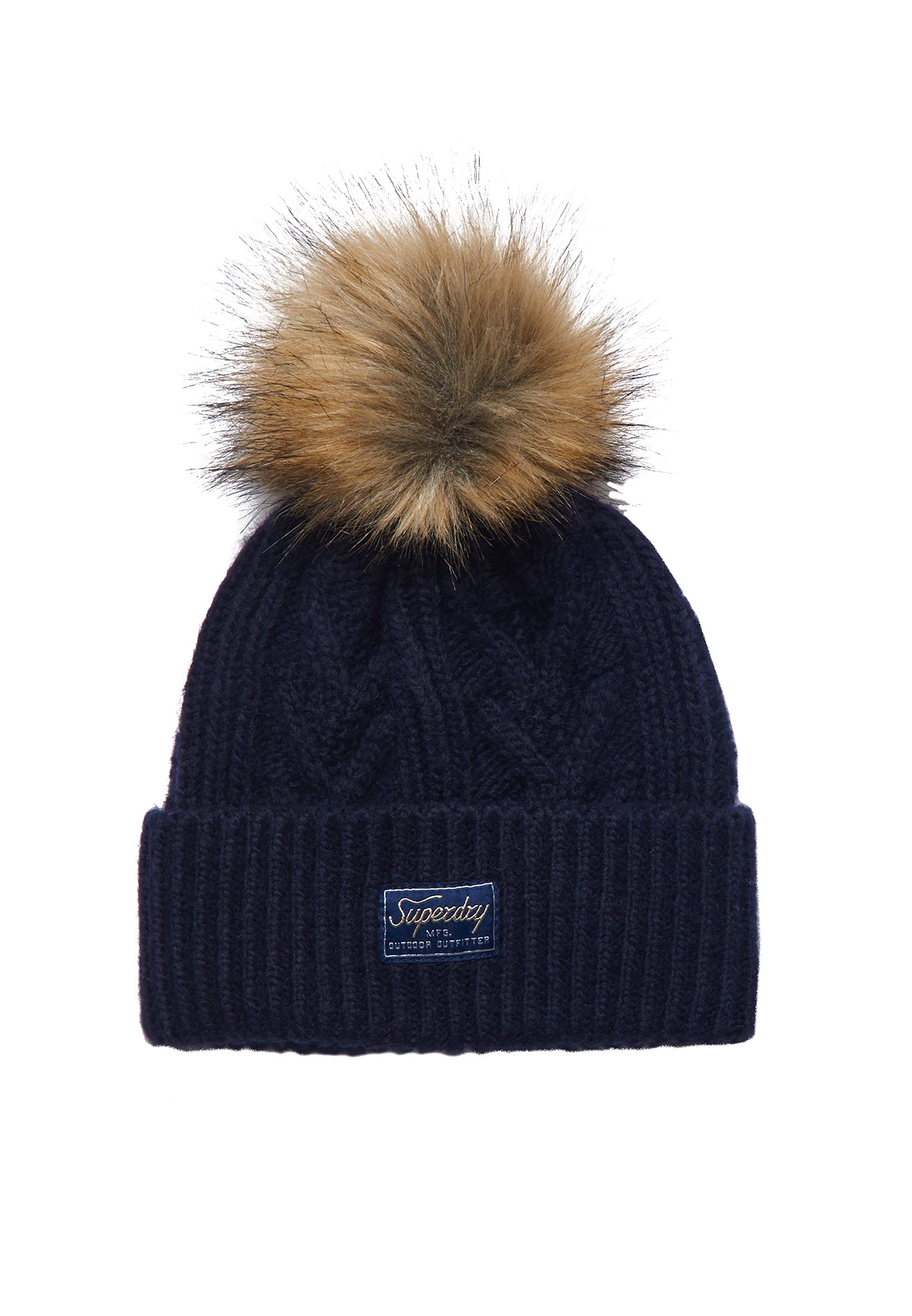Superdry Women's Cable Lux Beanie Hat, Eclipse Blue, One Size