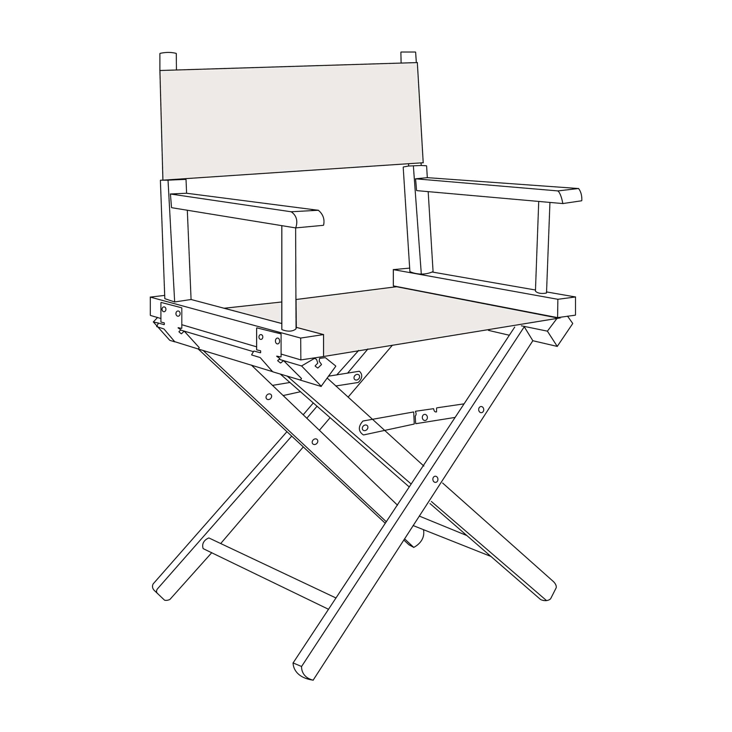 Ersatzbezug aus Segeltuch Ersetzen von Canvas Chair Cover Richtlinienstuhl Ersatzsitz und Rückenlehne Freizeit Hausleiter (weiß)