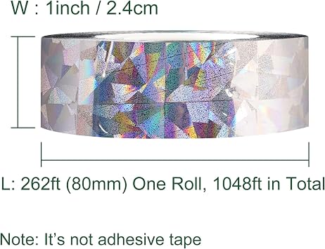 4 Pack Bird Reflective Scare Tapes, 1048ft Dual-Sided Pigeon Scare Tapes