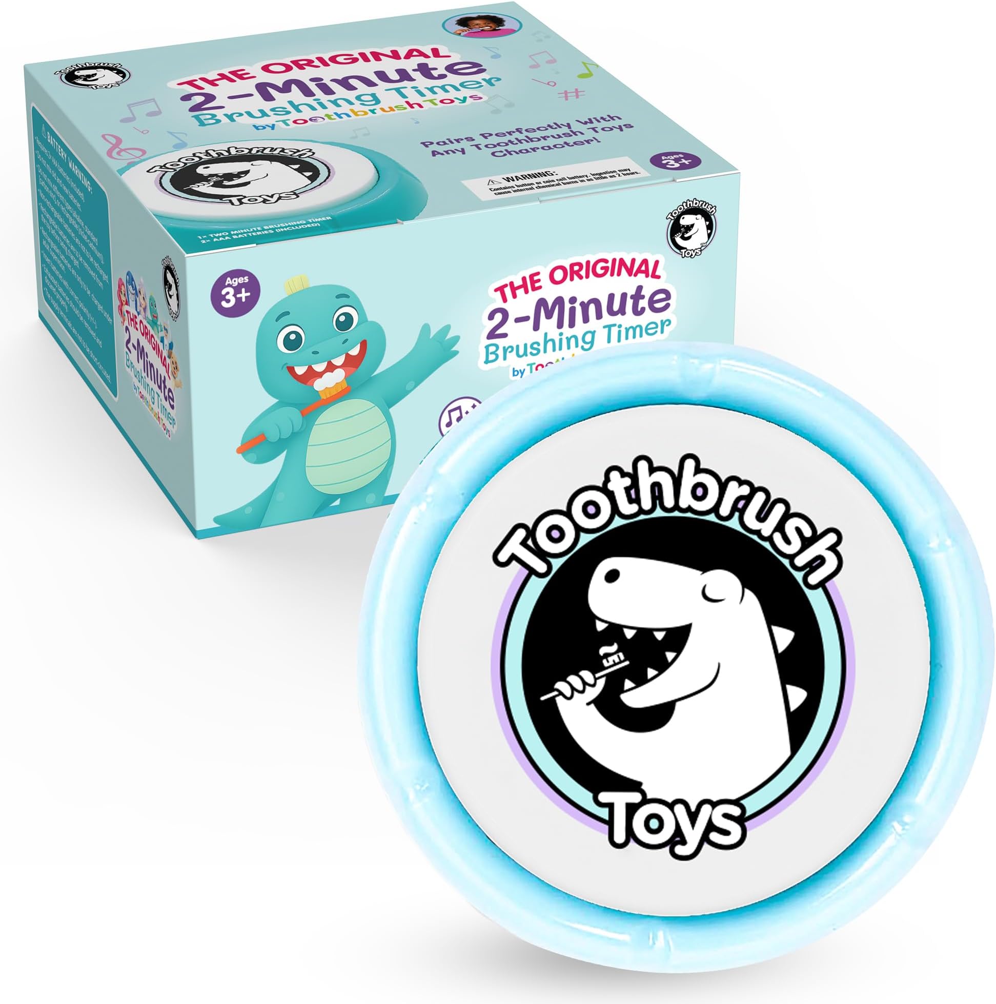 Toothbrush Timer for Kids – 2 Minute Toothbrush Timer Helps Kids and Toddlers Brush Teeth with Lights & Music, Adjustable Volume Control, Toothbrush Toys