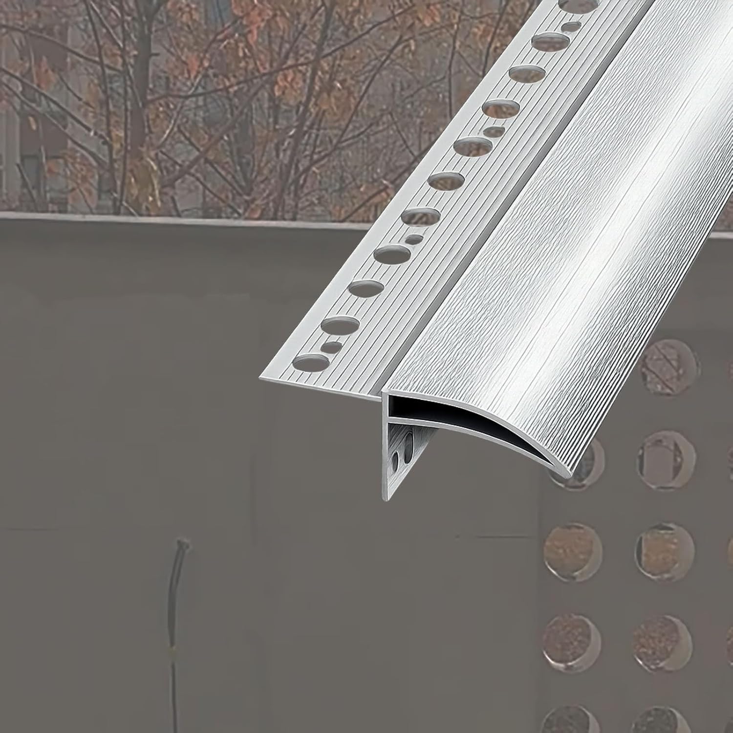 Metal Eaves Drip Line Deflector, Window Sill Edge Drip Protection Device for Prevents Rain Backflow, Cuttable Exterior Walls Rain Diverter Edging Strip(W 0.8 in L 52 in)