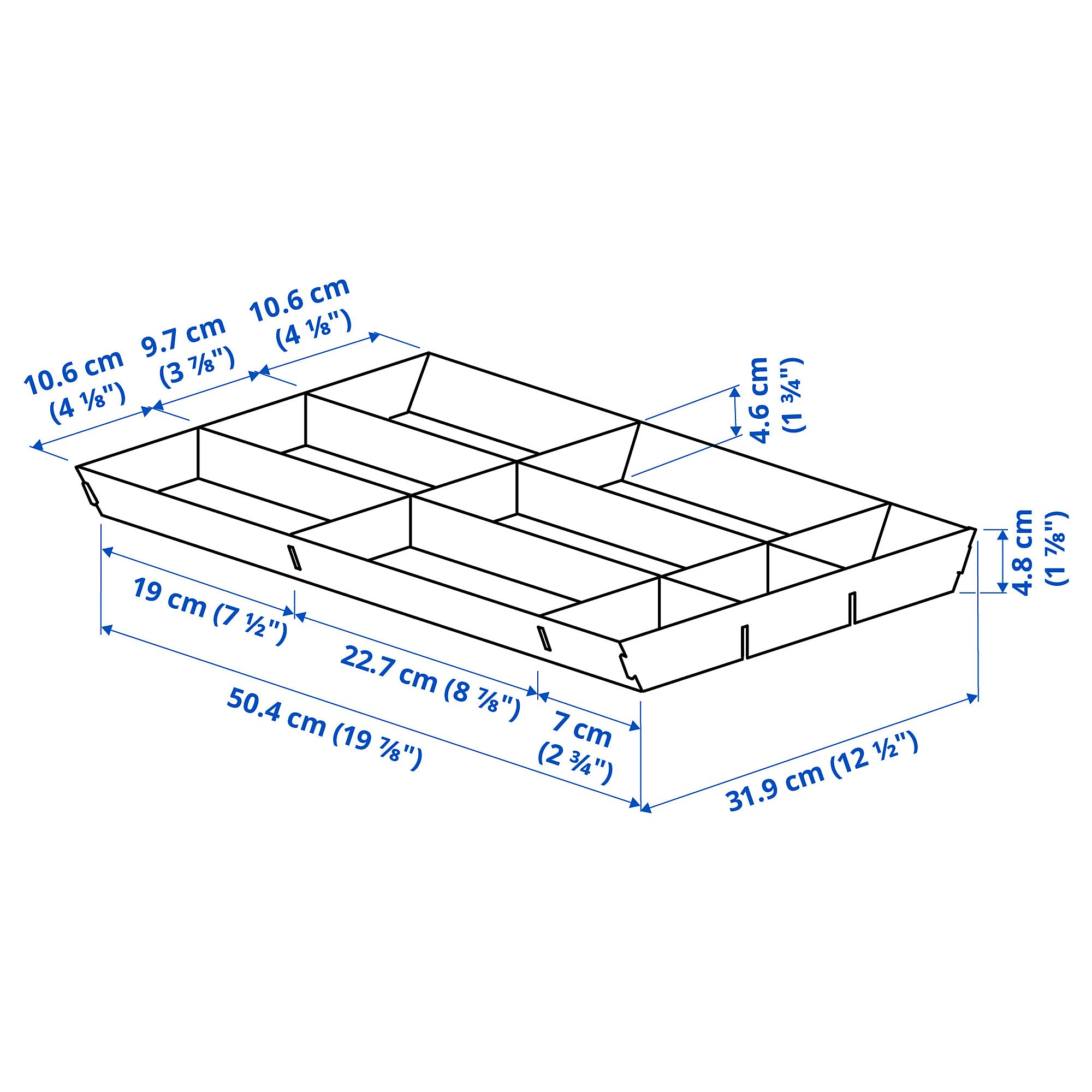 Ikea UPPDATERA regulowany organizer do szuflady, 40 cm, szary