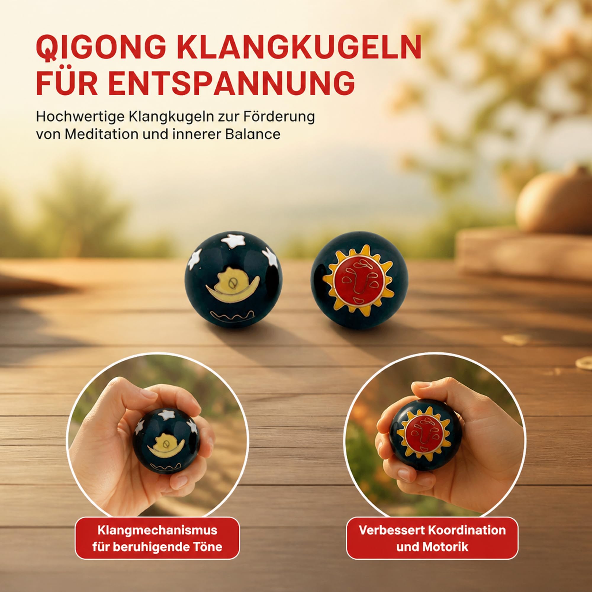 ATC Handels GmbH Qigong bombki, 1 para Ø 4,5 cm