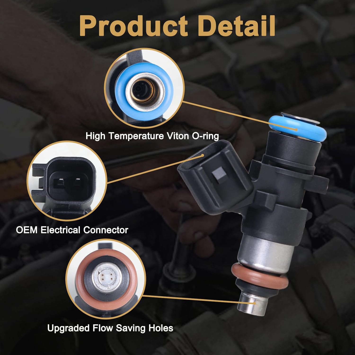 2Pcs Fuel Injector 2521068 Compatible with Polaris 2016-2019 ACE570 2014-2019 RZR 900 Ranger 570 Sportsman 570 2017-2019 Ranger Crew XP 900 2011-2018 RZR 4 900 2016-2019 Ranger Crew 570-4