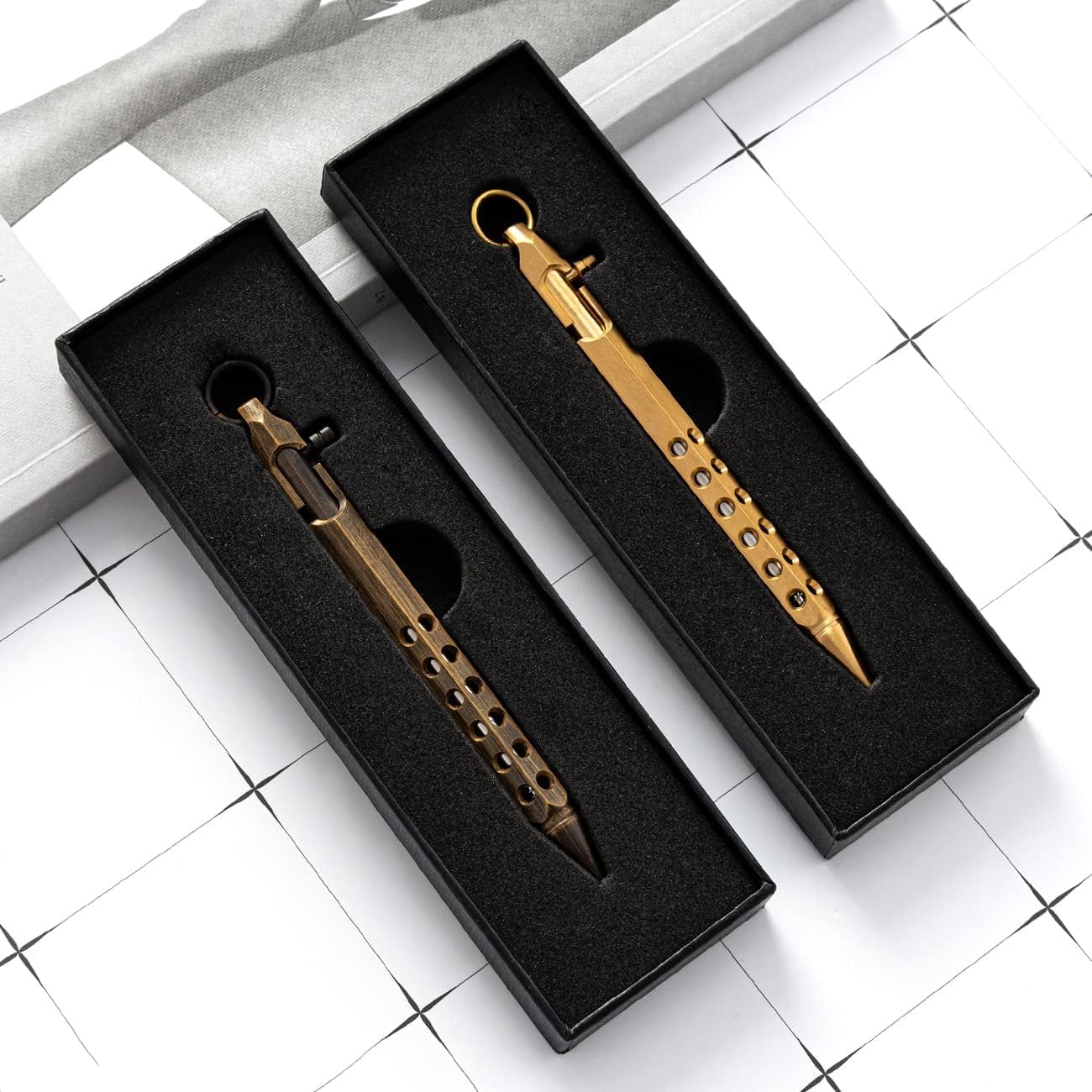 SMOOTHERPRO Premium Brass Ballpoint Pen Bolt Action Solid EDC Pen with Extra Refill Hexagonal Six Edge Hollow Out Grip for Gift Business Office Color Retrol Black (SE302T) image 5