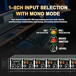 Headphone Amp, 8-Channel Rackmount Headphone Mixing Distribution Amplifier with Stereo/Mono Modes, 16 Headphone Outputs, LED Meters for Studio & Live Sound Monitoring