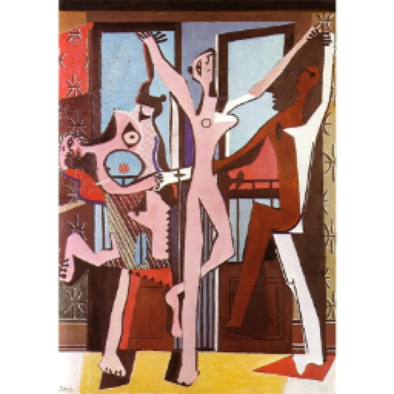 dsdsgog Famoso Picasso Guernica Arte Lienzo Pintura Gran Póster Abstracto e Impresiones Cuadro de Arte de Pared para Sala de Estar Decoración del Hogar 30x45cmx3 Sin Marco