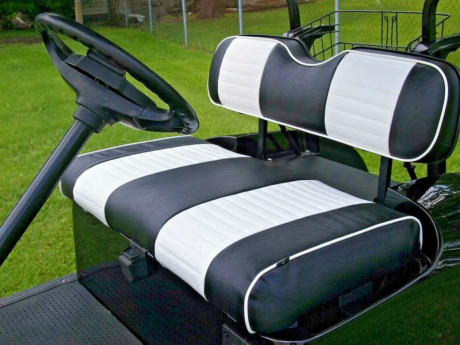 Huskey 4PCS Golf Cart Front/Rear Seat Covers for EZGO RXV 2008Up Gas and Electric