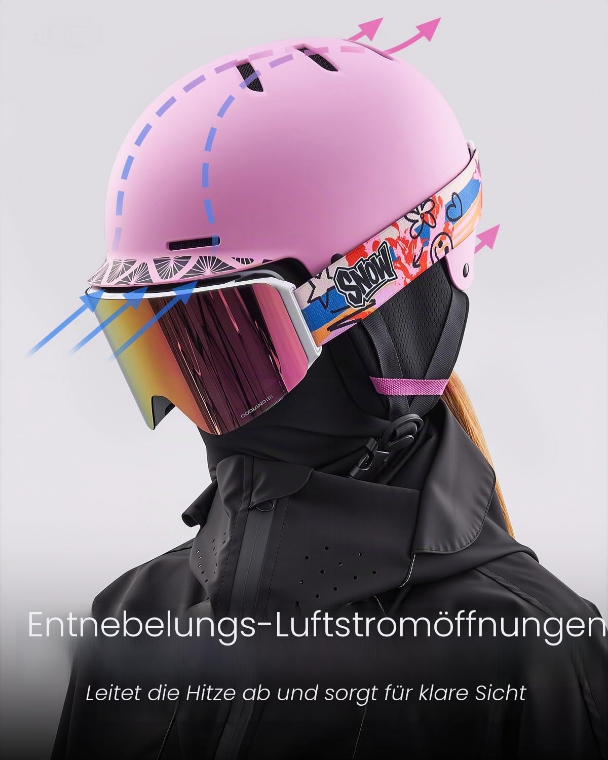 Odoland Skihelm für Erwachsene und Jugend, Snowboardhelm für Herren und Damen, Schneehelm mit Ventilationssystem Abnehmbaren Ohrenpolstern, Brillenkompatibel für Skifahren & Snowboard
