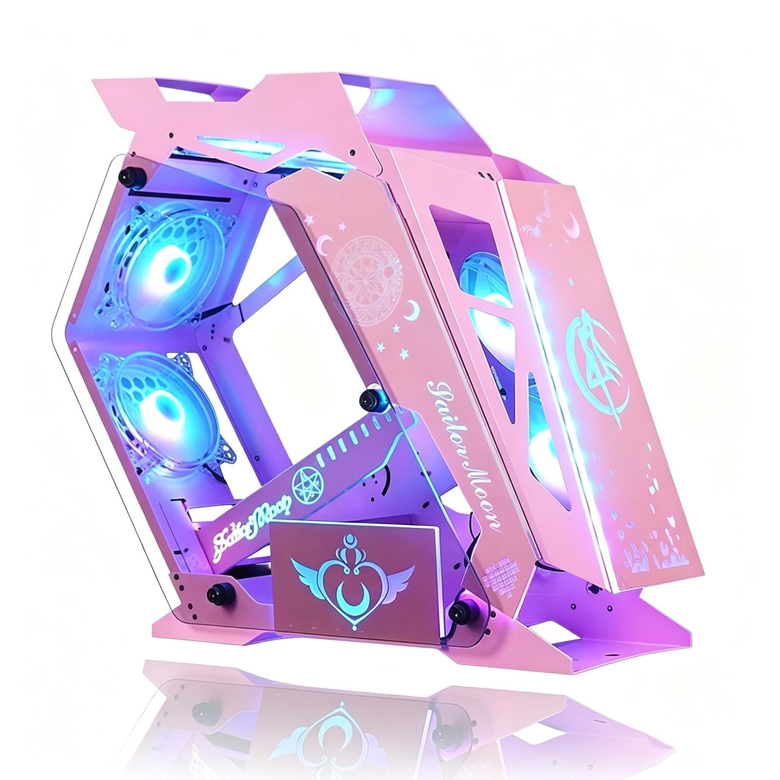 Case For Computer ATX Mid-Tower Desktop Gaming Porte USB 3.0 Vetro Temperato Bifacciale Include Set Di Piastre Copertura E 6 Ventole RGB