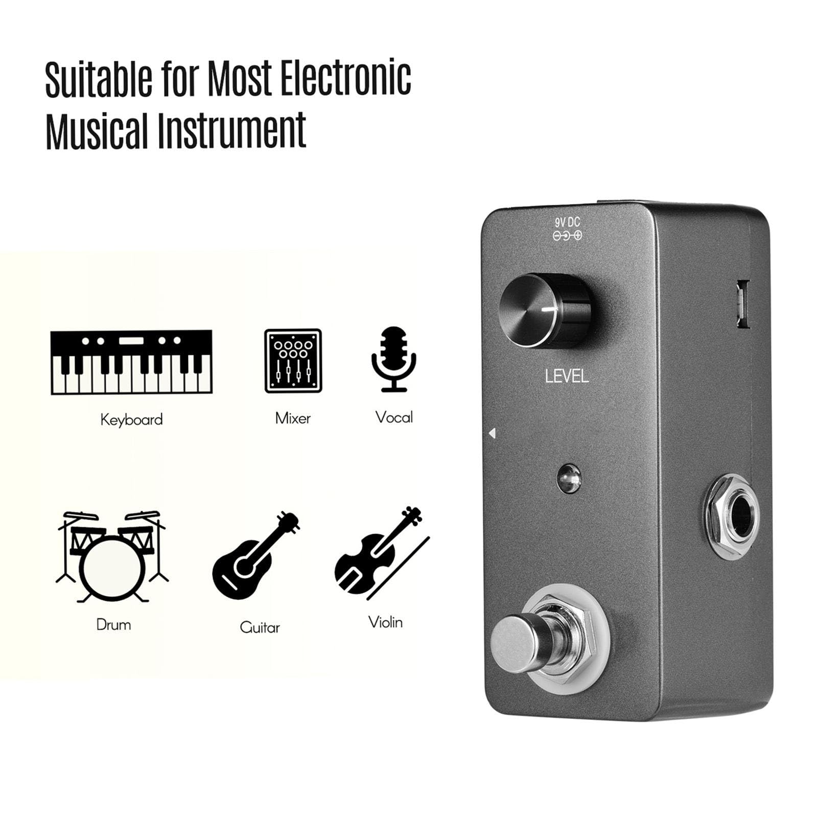 Pédale d'effet Mini Looper Mtlavishness pour guitare et basse avec overdubs illimités, temps de boucle de 5 minutes et interface USB, qualité sonore professionnelle, violet, (Gris foncé)