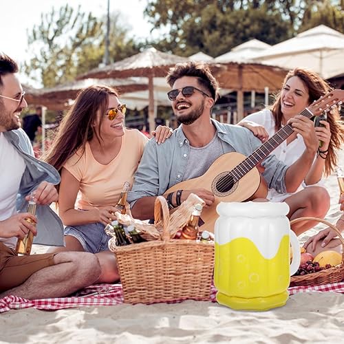 Miniatura 3 de SEWACC Cubo de hielo inflable para cerveza, decoración de verano al aire libre, piscina de verano, bandeja al aire libre, taza de cerveza inflable,