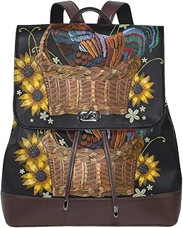 Zaino da donna in pelle con gallo in un cesto di vimini, impermeabile, antifurto, alla moda, zaino casual