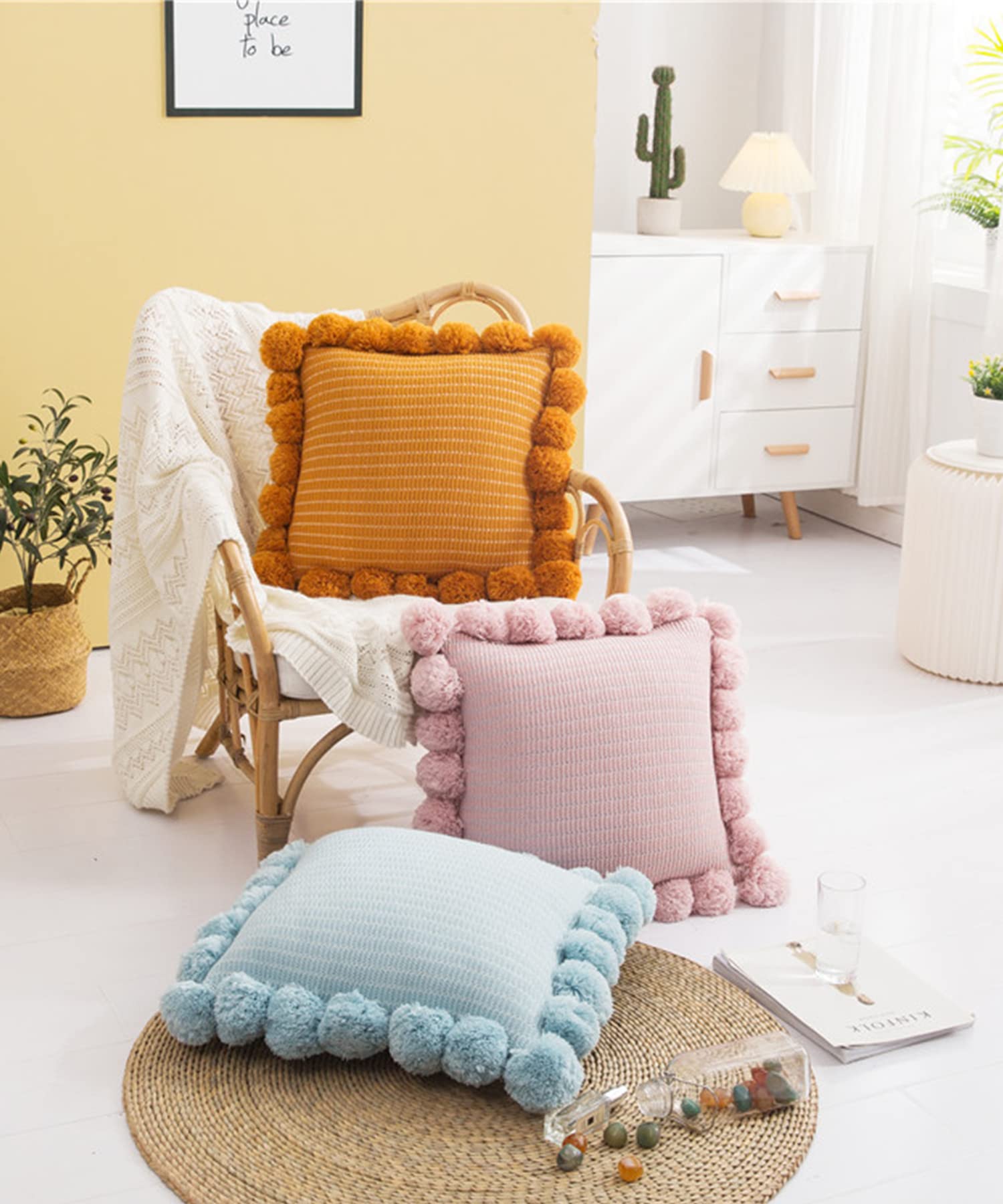 Amazon.co.jp: クッションカバー 45×45cm ナチュラル インテリア