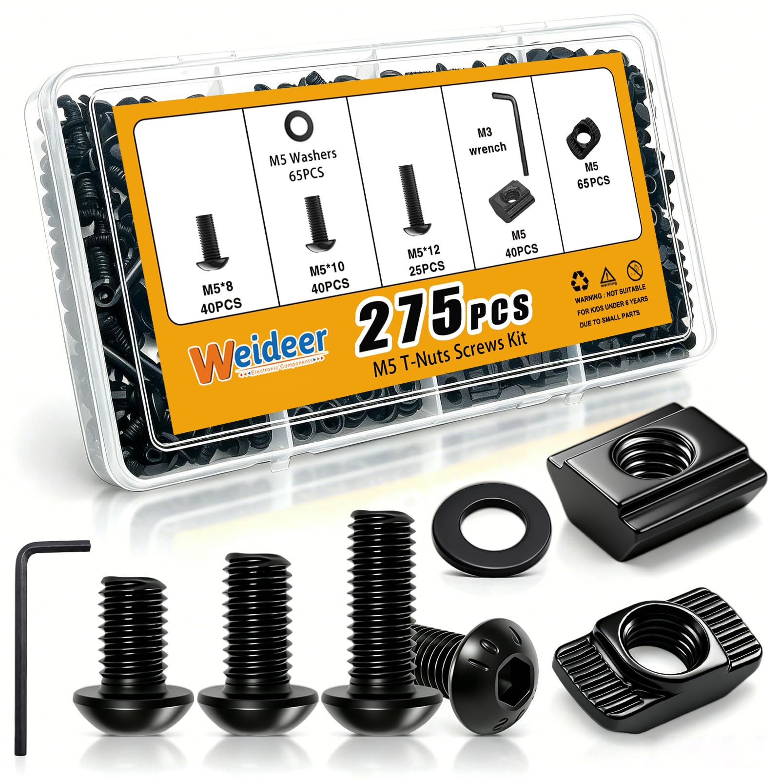 M5 T-Nut Screw Assortment Kit - 260PCS -9