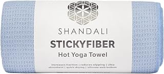 Shandali GoSweat Hot Yoga Towel - Microfiber Mat-Sized 24x72 Anti-Slip Silicone Grip for Bikram Pilates Fitness