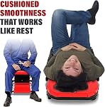 BullsArmor Foldable Z Creeper & Stool - 2 in 1 Mechanic Bench - Folding Adjustable Chair Design 300 Lbs Capacity - Heavy Duty Garage Seat Tool 6 Wheels - Gift Ideas for Car Guy Repair Shop Equipment