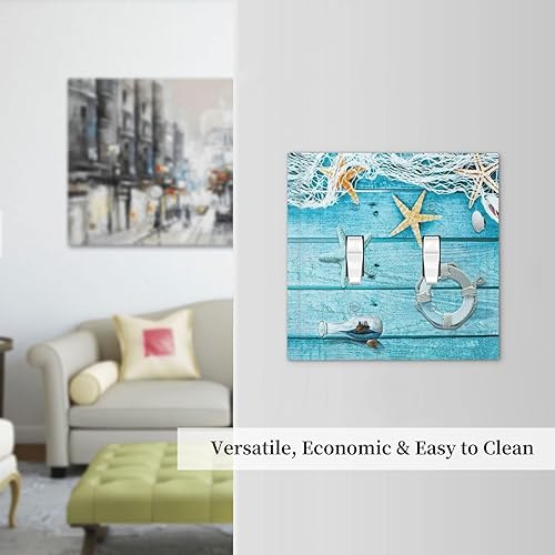 Vista 23 de Placa de pared con interruptor de luz de doble interruptor de pared para niños, diseño de dinosaurio, galaxia, espacio exterior, planeta, nebulosa