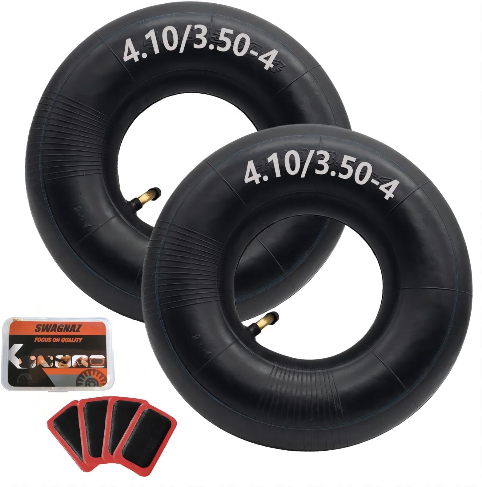 4.10/3.50-4 Tubes 4.10 3.50-4 Heavy duty Tire Inner Tube fits Hand Truck Electric Tricycle Wheelbarrows One-wheeled carts lawnmower and More Bending ValveTR-87 2-pack (4.10/3.50-4)