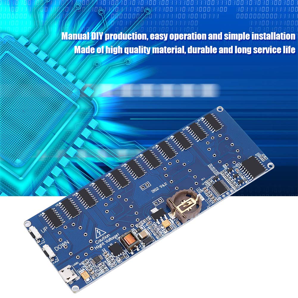 Zestaw zegara cyfrowego DIY 12 cyfrowych rurek PCBA z listwą świetlną na biurko w domu Łatwa instalacja Komponenty elektroniczne