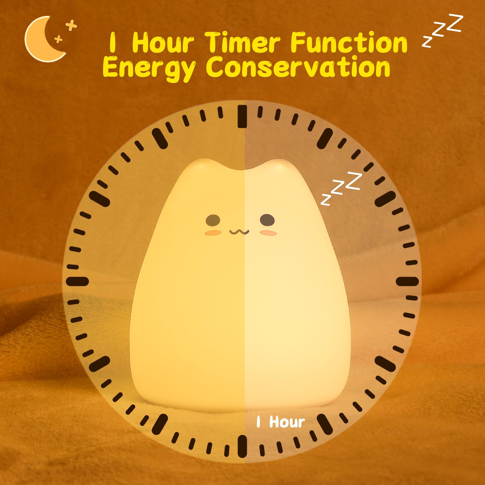 LOVERUIS Luce Notturna Bambini Kawaii Lampada Gatto Lampada Bambini Notturna Cameretta Bambina Ornamentale Regalo Bambina Silicone Morbido Batteria a 7 Colori Gattino Lampada (Agriturismo)