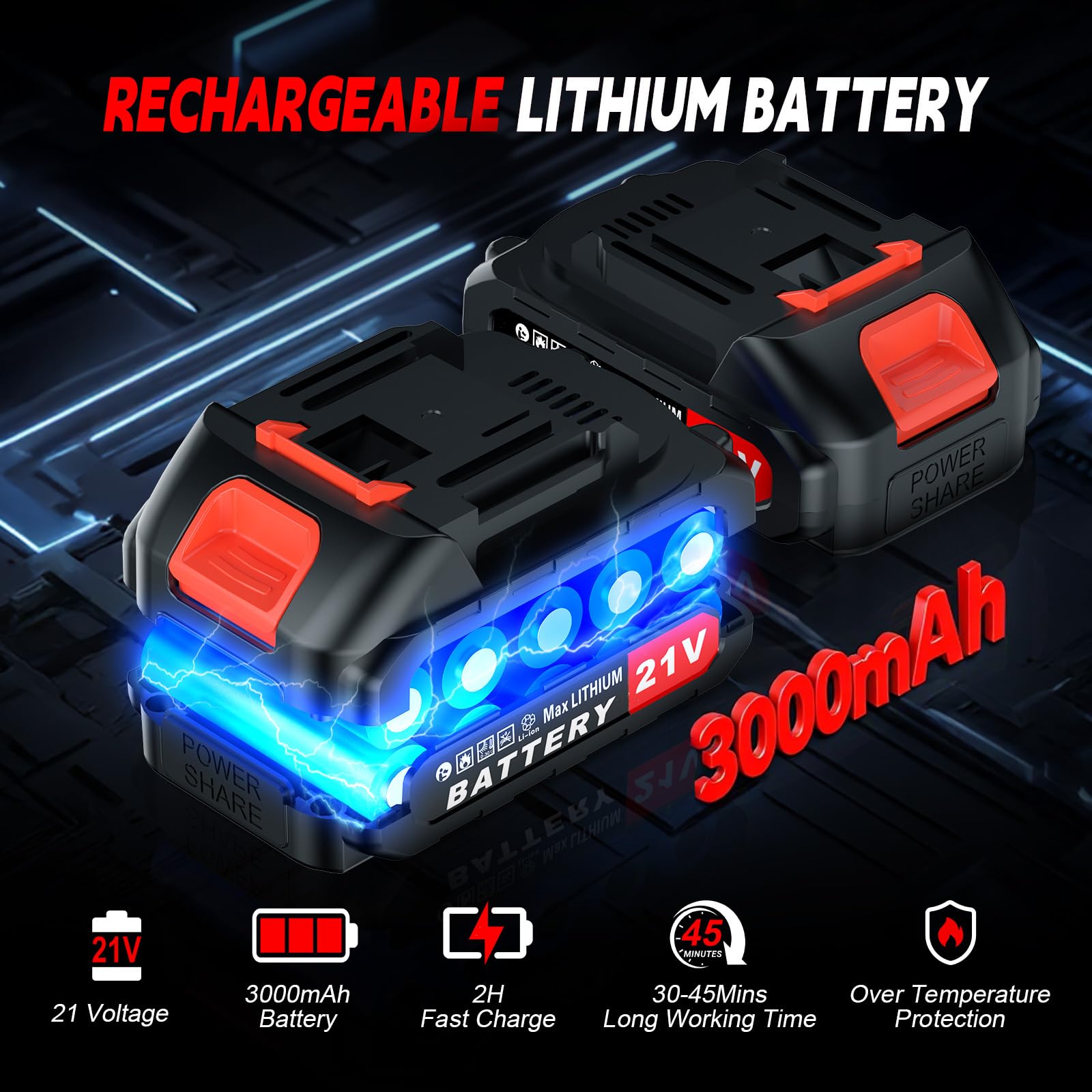 2-in-1 Akku Teleskop Hochentaster, 8 Zoll Hochentaster Akku Elektrisch, Elektrisch 21V Teleskop Astsäge Astschere Hochentaster mit 2 x 1500mAh, für Gartenscheren Astschere Holzschneidenz