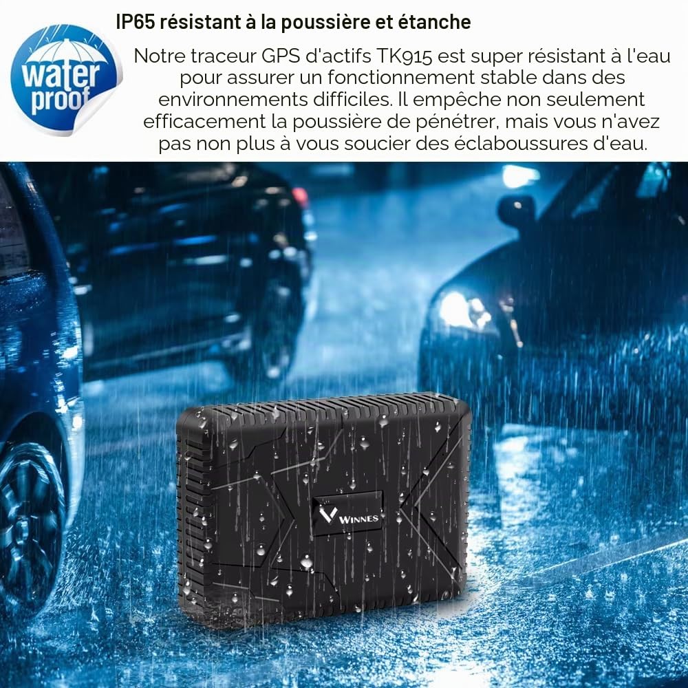 Tracker GPS avec Micro Winnes Traceur GPS Voiture 120 Jours en Veille Positionnement en Temps Réel Traqueur GPS avec Fort Magnétique et étanche IP65 App Gratuite Géolocalisation pour Voiture Moto Vélo