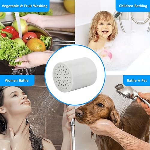 Miniatura 2 de Paquete de 3 cartuchos de filtro de ducha de repuesto de 15 etapas, cartucho de filtro universal para cabezal de ducha para agua dura, elimina cloro