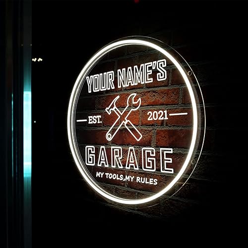 Miniatura 2 de Letrero de neón personalizado para garaje, letrero de luz de neón con nombre personalizado, decoración de pared, letrero LED de cueva de hombre