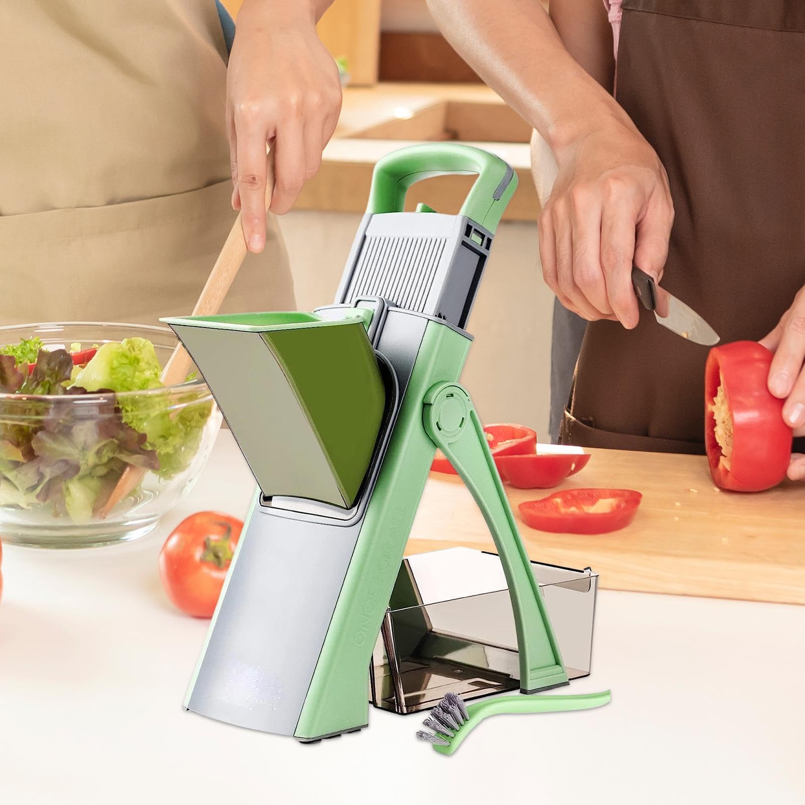 Picadora y rebanadora de verduras ajustable for patatas, queso, ajo y verduras - 15 x 16 x 37 cm ，Cortadora De Verduras