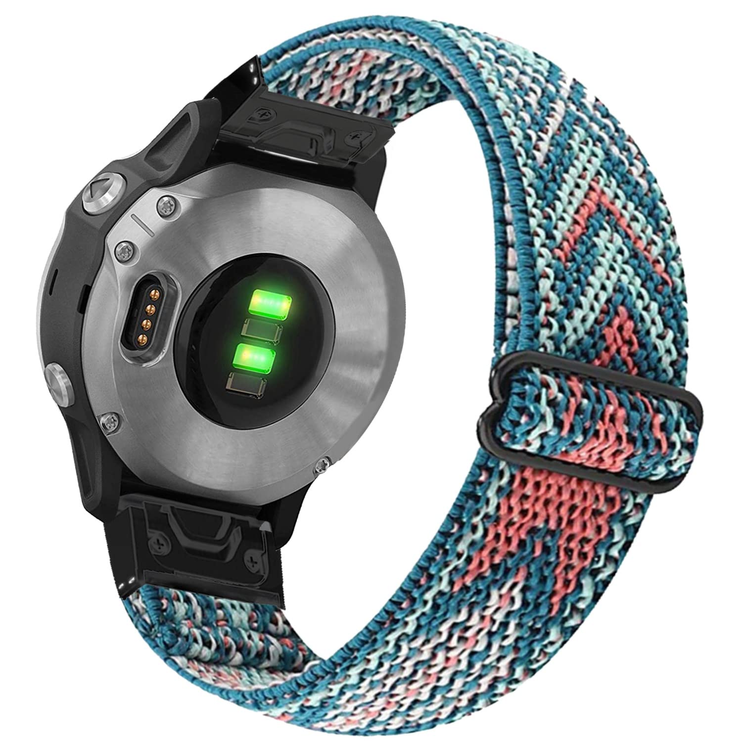 YOOSIDE Nylonowy, elastyczny pasek do zegarka Garmin Fenix 8 43 mm / Epix Pro 42 mm / Fenix 7S / 6S / 5S, Quick Fit miękki pasek do zegarka Approach S70 42 mm