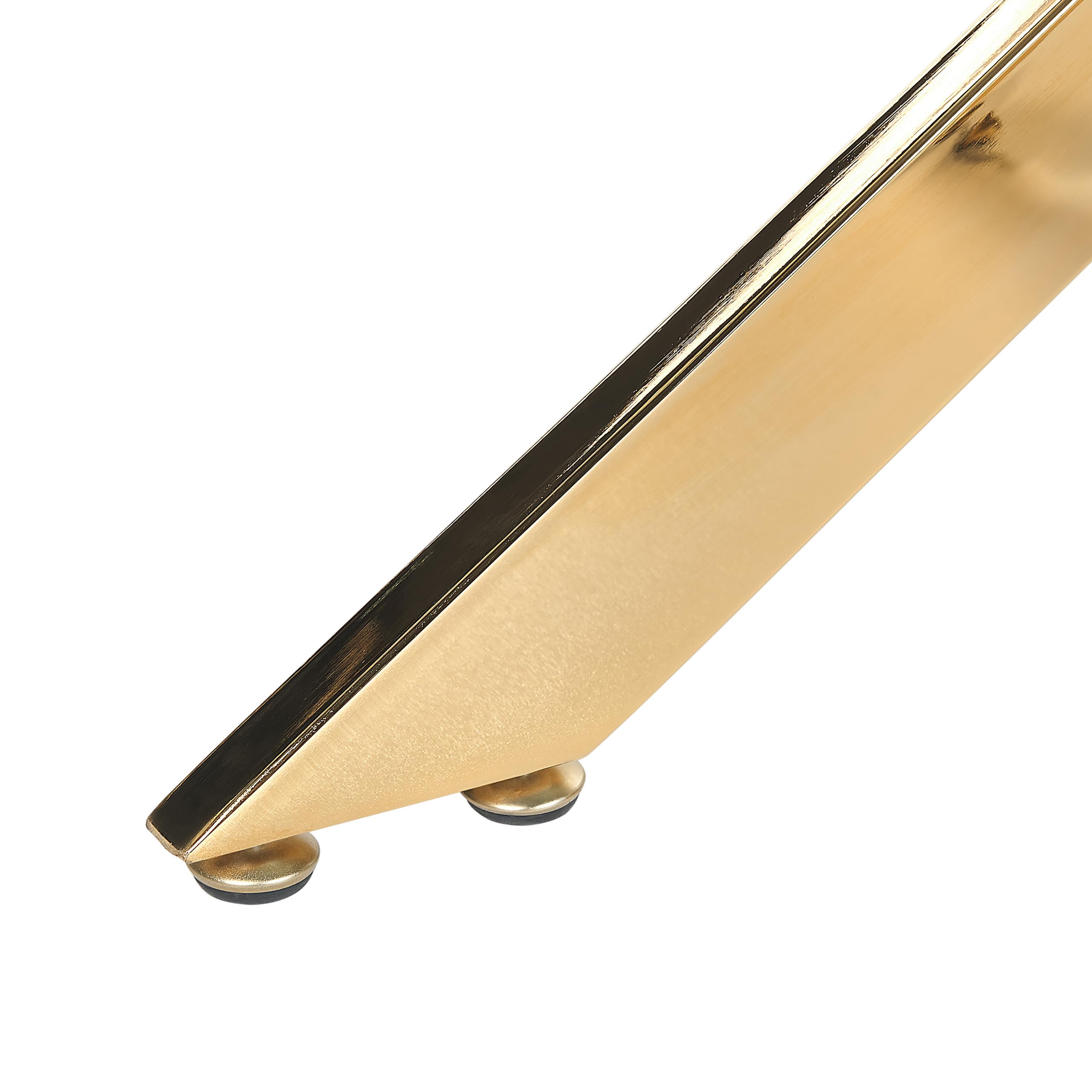 Tavolo da pranzo rettangolare 120 x 70 cm Piano in vetro temperato Gambe oro