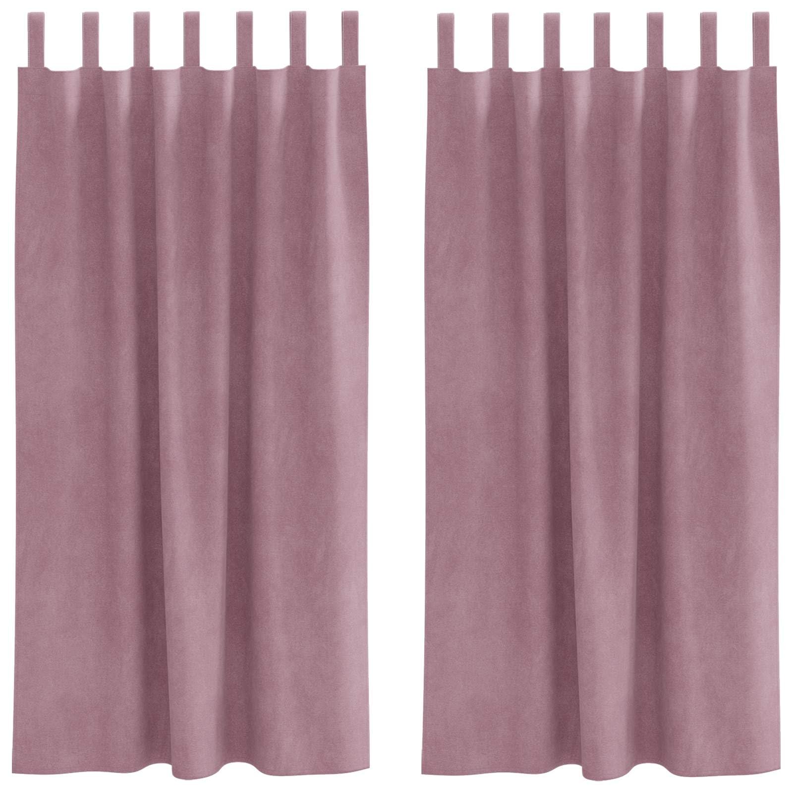 Rideaux occultants en velours isolants et brise-vue rose foncé