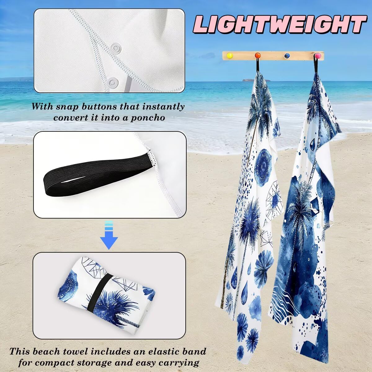 Toalla Playa 80x160 cm, Toalla Gimnasio Microfibra Secado Rapido, Juego de 2 Antiarena Toallas de Playa, Ligera Compacta Toallas Microfibra Grande para Viaje, Regalo Hombre Regalo Mujer (Árbol) -3975