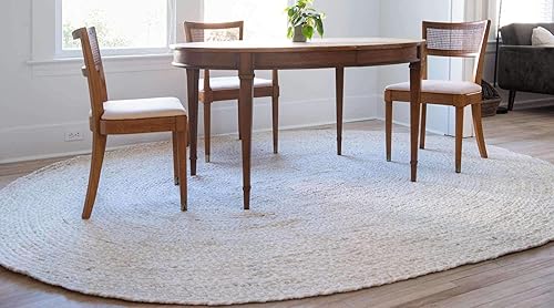 Miniatura 13 de Unique Loom Alfombra trenzada de la colección Chindi - Capa (3' 3" x 5' 1" ovalada, marfil  beige)