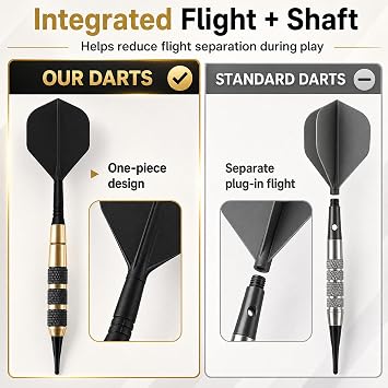 Soft Tip Darts Set 18g, 3 Pack with Brass Barrels and Case