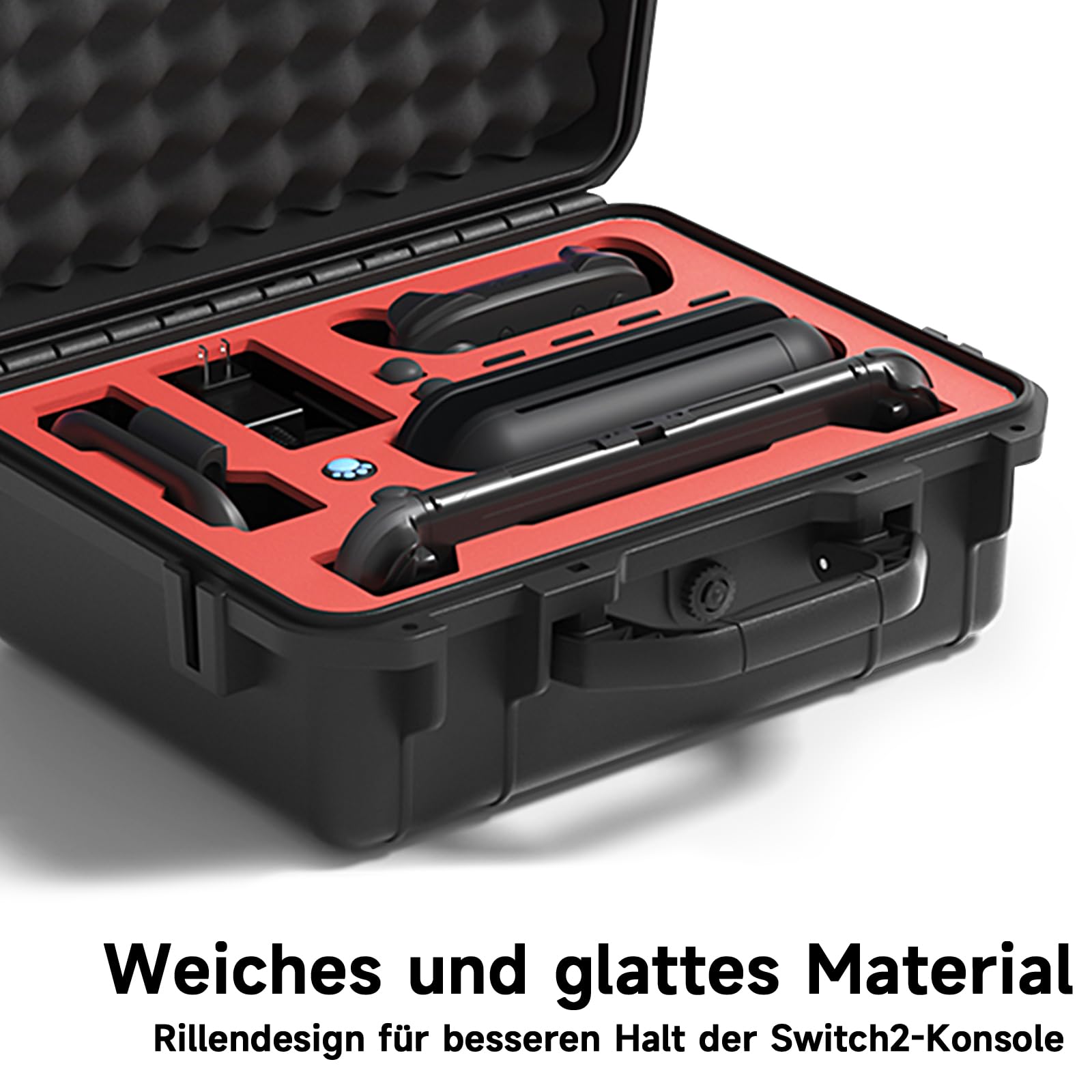 Coque rigide pour Switch 2 (2025), Professional Deluxe IP67, étanche, pour Switch 2 All In One avec 8 cartes de jeu, station d'accueil, manette, câble HDMI et autres accessoires, noir
