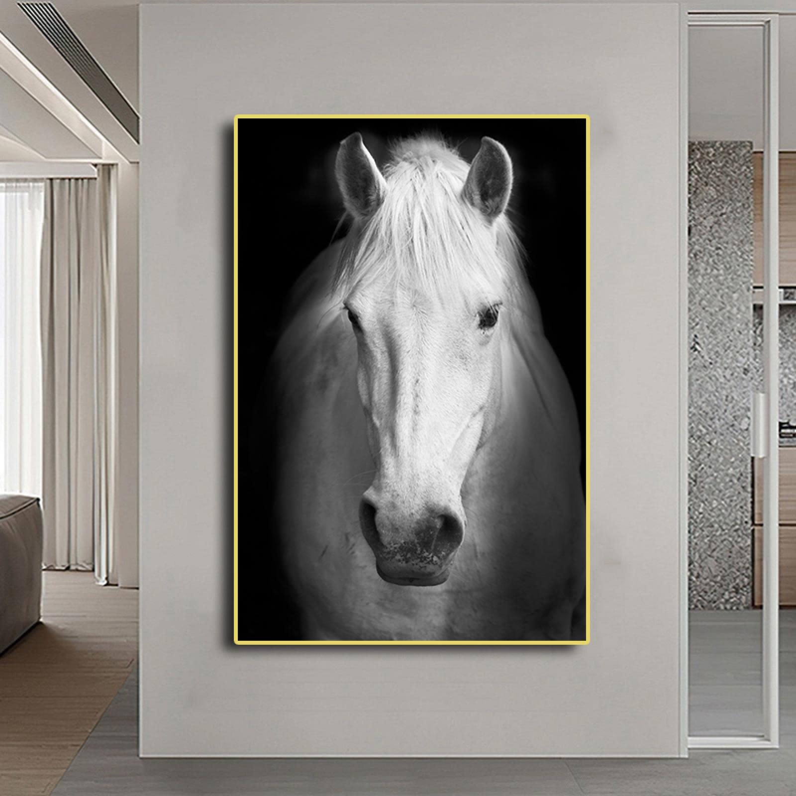 Dipinto Di Cavallo Su Tela Quadro Cavallo In Piedi Con Toni Terrosi Su