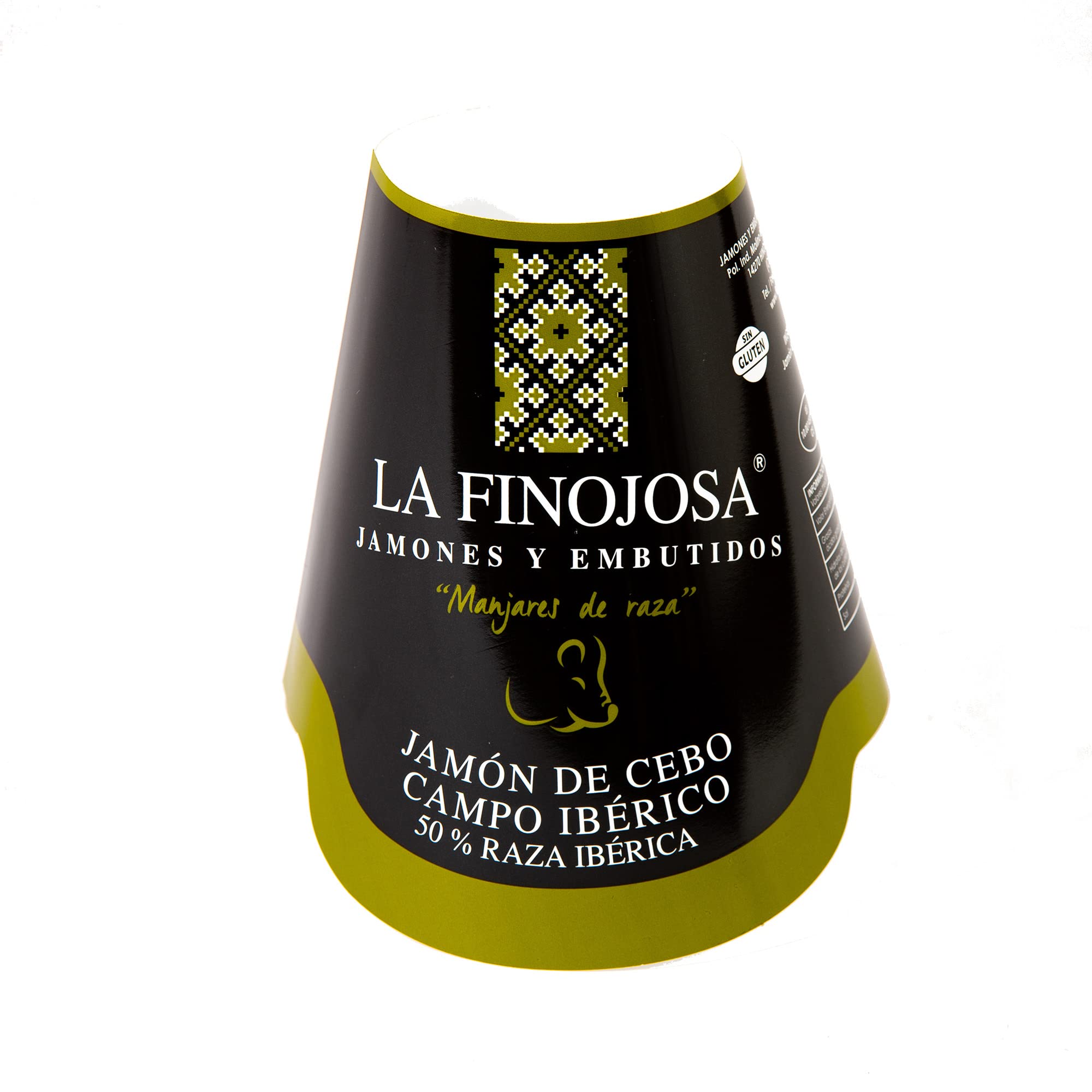La Finojosa - Schinken aus Weidemast Iberico, 50% Iberische Rasse - 2 Teller mit je 100 g - Messerschnitt - Mindestens 30 Monate Reifezeit - Schinkenkeule - Intensives und Angenehmes Aroma