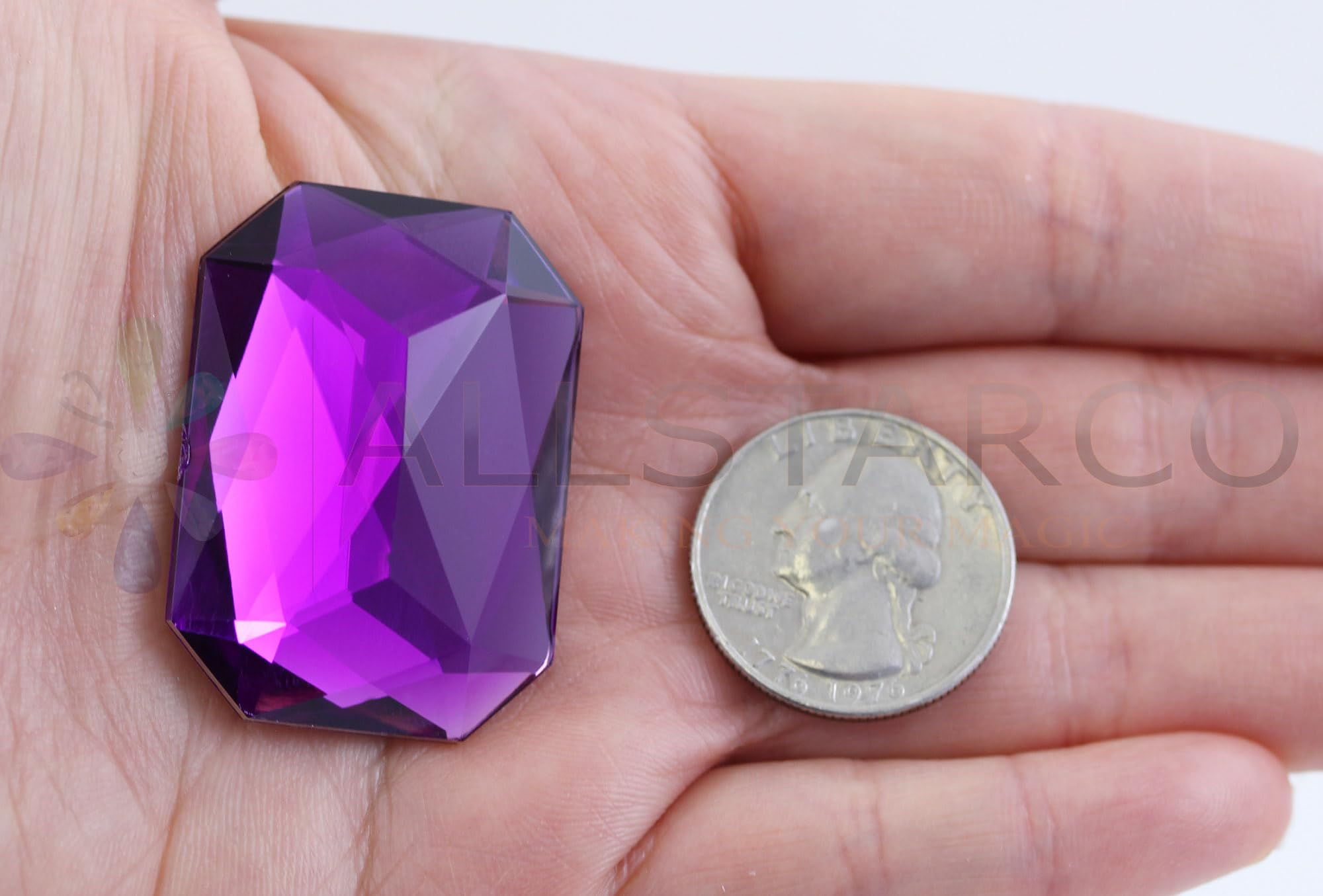 Amazon.com: Allstarco 40x30mm Purple Amethyst A06 Large Flat Back 