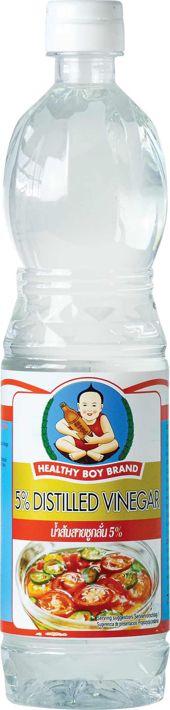 Healthy Boy Vinagre de caña de azúcar, 5% de acidez 700 g - Lot de 6