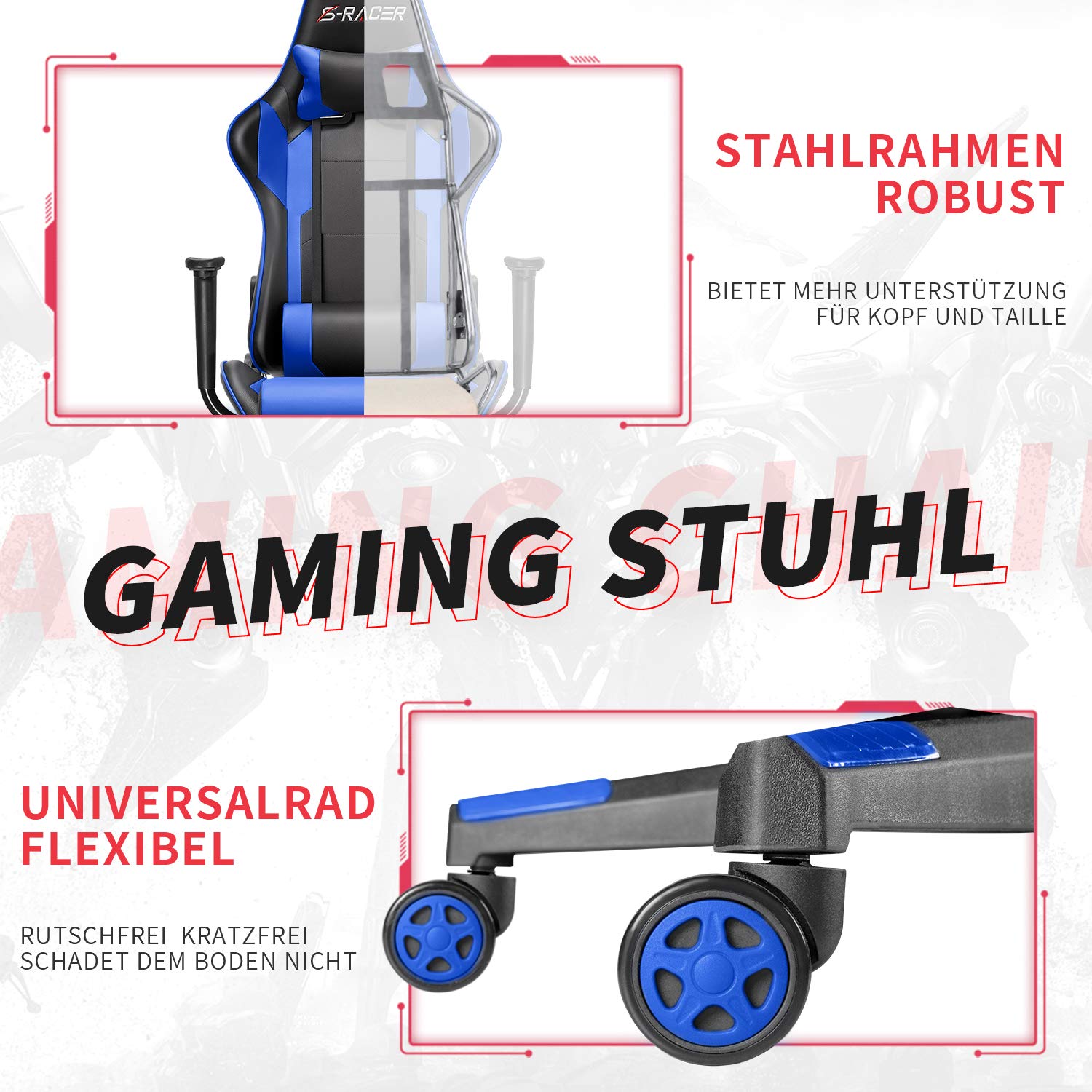 Shykey Gamingstoel, Veelzijdige Computerstoel Met Nul Zwaartekracht Ontwerpverstelbaar Schermhoogtehoogwaardige Materiaal Comfortabele Racesimulator Gamestoelwit4 Screens