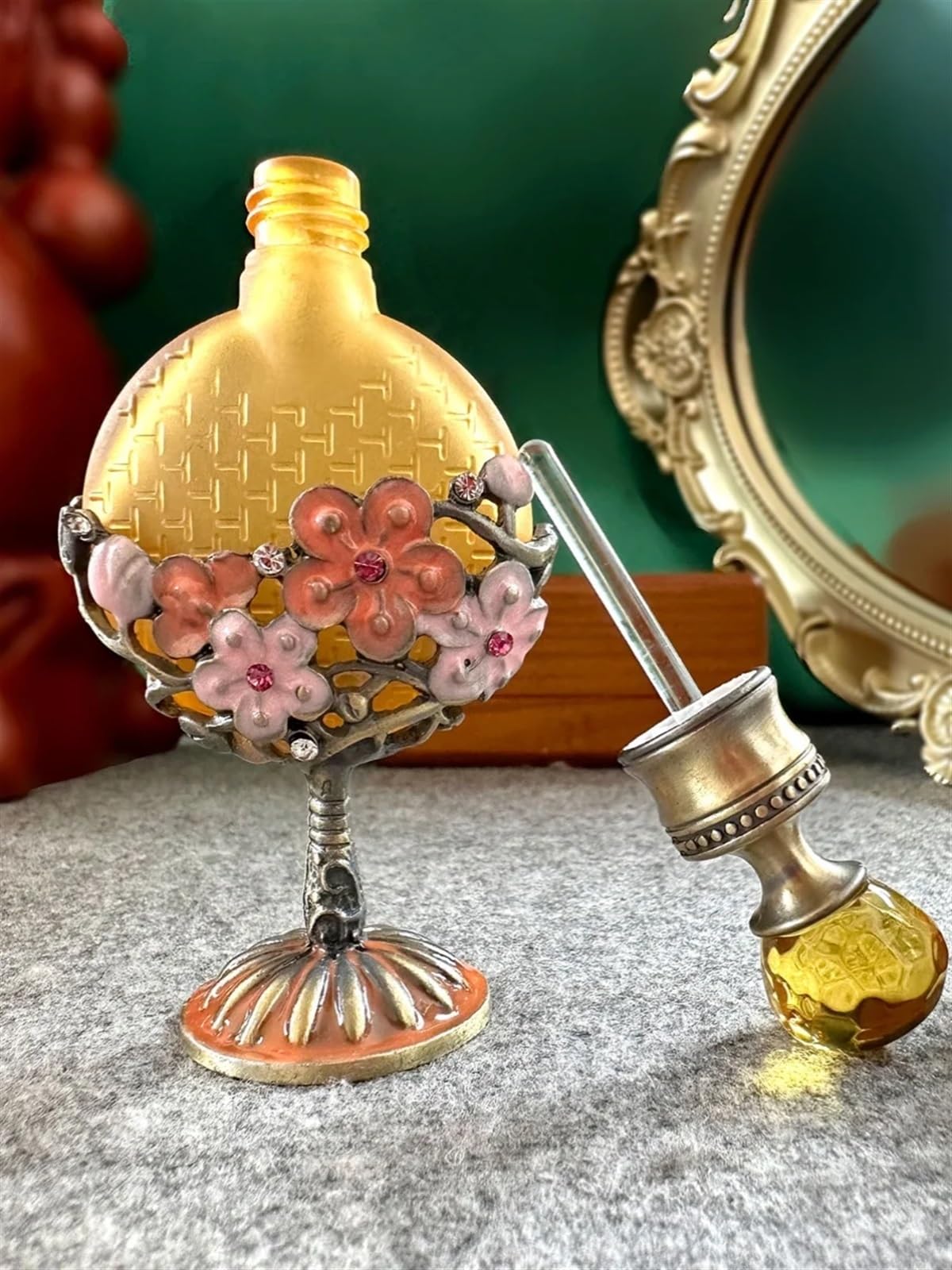 Parfümzerstäuber, 2 Stück 10 ml Glasparfümöl Tattoo-Farbflasche mit Glasstift Gelb