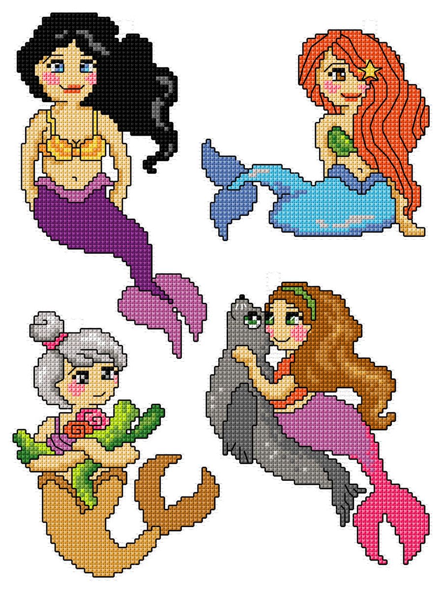 Crafting Spark Mermaids Counted Cross-Stitch Kit "Mermaids" 171Cs